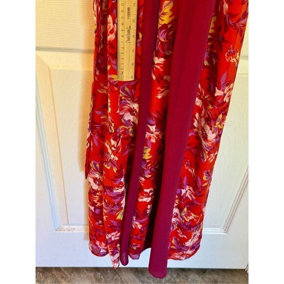 NWOT Modcloth Dress Burgundy Floral Illuminated Elegance Halter Maxi Dress XXS - Picture 9 of 11
